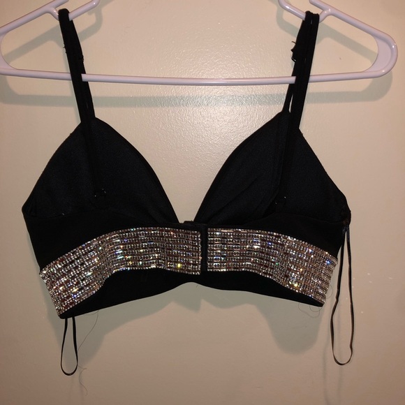 Sparkle Black Crop Top - Picture 2 of 2